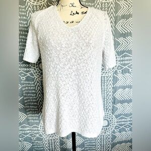 J. Jill White Boxy Short Sleeve summer sweater